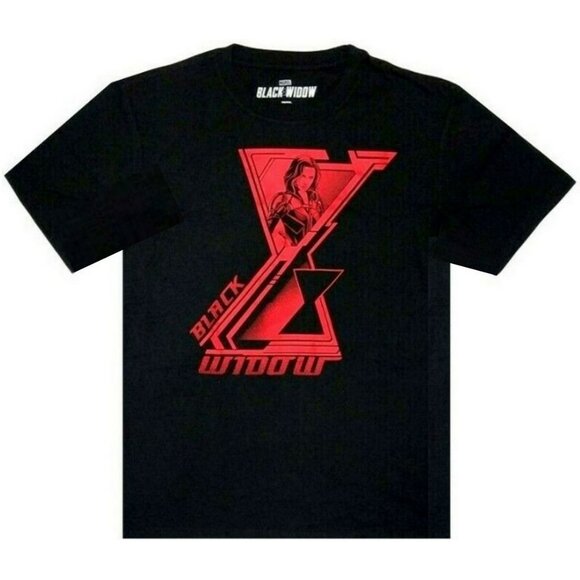 Mad Engine Marvel Black Widow Hour-Glass Logo Symbol Men Graphic T-Shirt (S) NEW - Picture 1 of 5